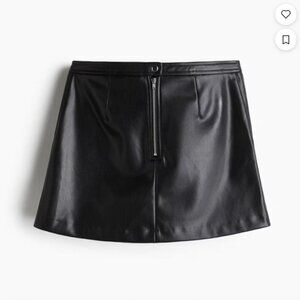Women's Black Faux Leather Mini Skirt